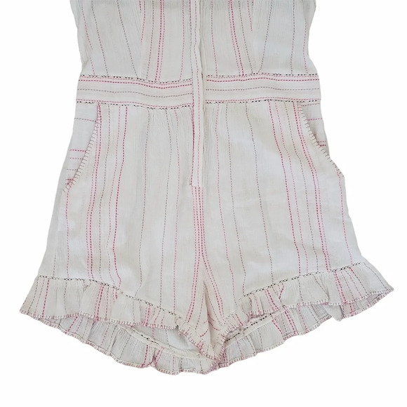 LoveShackFancy Lucy Striped Romper Pink White 'cloud' Size 10 NWT - Picture 14 of 16